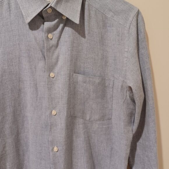 Reiss OE Sandown Shirt Mens M Blue Slim Fit Button Down Brushed Cotton Overshirt - Picture 3 of 7